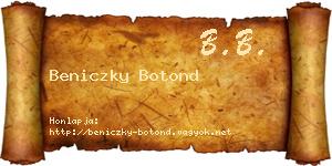 Beniczky Botond névjegykártya